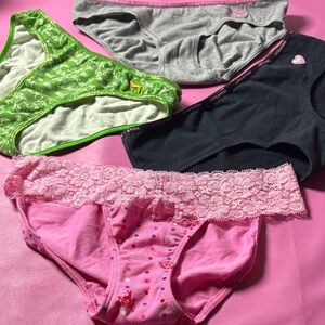 PINK Victoria's Secret Panties Set - Pink, Green, Gray, Black